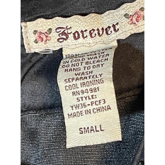 forever sleeveless shirt beaded embellished black graphic sheer layed small armp - Picture 5 of 10